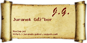 Juranek Gábor névjegykártya